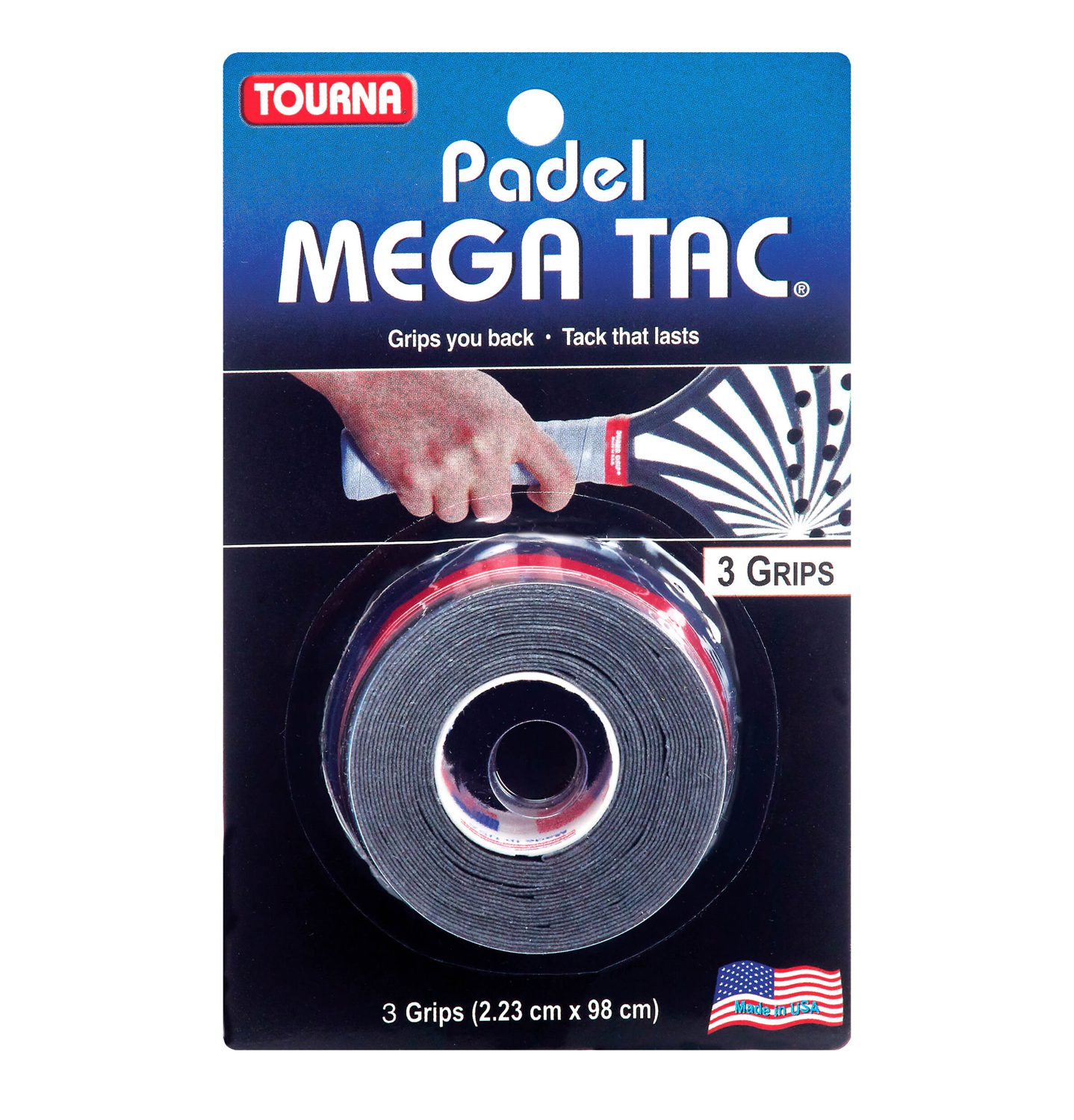 Tourna Padel Mega Tac – 3 Grip Roll – Black 
